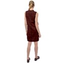 Dark Red Small Plaids Lines Sleeveless Shirt Dress View2