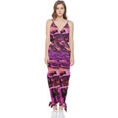 Mirror Fractal Sleeveless Tie Ankle Chiffon Jumpsuit by Sparkle