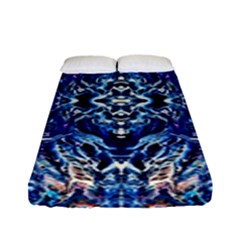 Cobalt Arabesque Fitted Sheet (full/ Double Size) by kaleidomarblingart