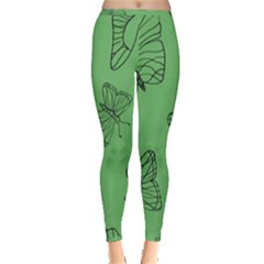 Green Nature Pattern Inside Out Leggings by Wegoenart