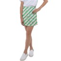 Christmas Xmas Green Stars Background Star Kids  Tennis Skirt View1