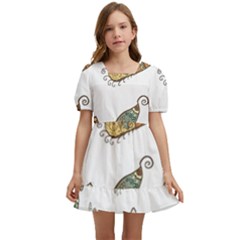 Pattern-35 Kids  Short Sleeve Dolly Dress by nateshop