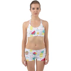 Pineapple And Watermelon Summer Fruit Back Web Gym Set by Jancukart