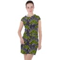 Halloween - Green Roses On Spider Web  Drawstring Hooded Dress View1