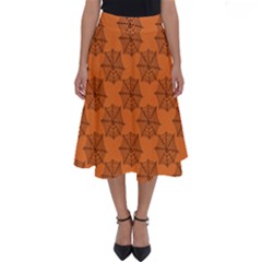 Halloween Black Orange Spider Web   Perfect Length Midi Skirt by ConteMonfrey