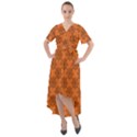 Halloween Black Orange Spider Web   Front Wrap High Low Dress View1