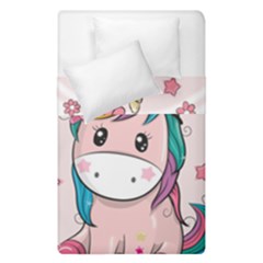Cartoon Unicorn Fantasy Duvet Cover Double Side (single Size) by Jancukart