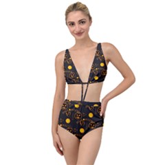 Halloween Background Pattern Tied Up Two Piece Swimsuit by Ravend