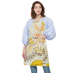 Leaves Flowers Background Wallpaper Pocket Apron by Ravend