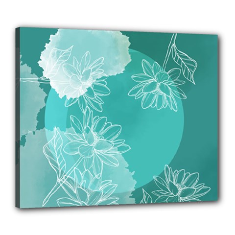 Flower Floral Design Background Canvas 24  X 20  (stretched) by Ravend