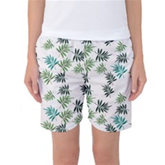 Leaves Plant Design Template Women s Basketball Shorts by Ravend