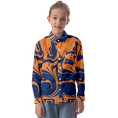 Abstract Background Texture Pattern Kids  Long Sleeve Shirt by Ravend