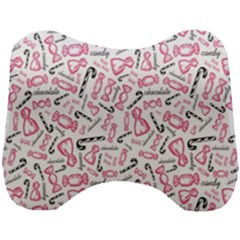 Candy Pink Black-cute Sweat Head Support Cushion by Ravend