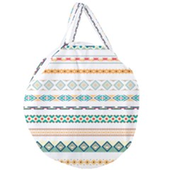 Pattern Colored Line Watercolor Painting Blue Color Splash Giant Round Zipper Tote by danenraven