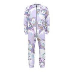 Purple Japanese Pattern Texture Violet Textile Onepiece Jumpsuit (kids) by danenraven