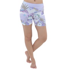 Purple Japanese Pattern Texture Violet Textile Lightweight Velour Yoga Shorts by danenraven