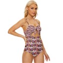 Funny Monsters Teens Collage Knot Front One-Piece Swimsuit View3