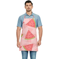 Background Watermelon Pattern Fruit Kitchen Apron by Wegoenart