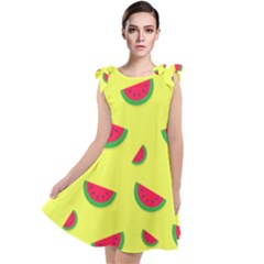 Watermelon Pattern Wallpaper Tie Up Tunic Dress by Wegoenart