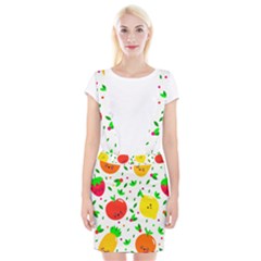 Pattern Fruit Fruits Orange Green Braces Suspender Skirt by Wegoenart