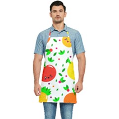 Pattern Fruit Fruits Orange Green Kitchen Apron by Wegoenart