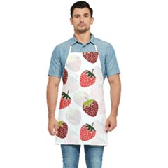 Strawberry Pattern Background Kitchen Apron by Wegoenart