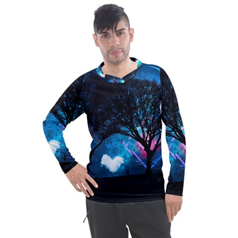 Tree Trees Surreal Universe Silhouette Men s Pique Long Sleeve Tee by Wegoenart