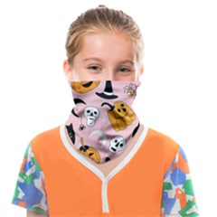 Pumpkin Cat Pattern Skull Face Covering Bandana (kids) by Wegoenart