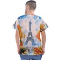 Eiffel Tower Landmark Architecture  Artistic Men s V-Neck Scrub Top View2