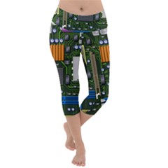 Illustration Motherboard Pc Computer Lightweight Velour Capri Yoga Leggings by danenraven