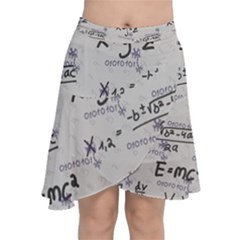 Pattern Wallpaper Math Formula Albert Einstein Chiffon Wrap Front Skirt by danenraven