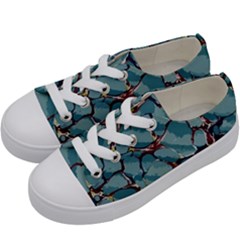 Marble Rock Pattern Texture Antique Kids  Low Top Canvas Sneakers by Wegoenart