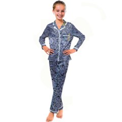 Tile Kid s Satin Long Sleeve Pajamas Set by nateshop