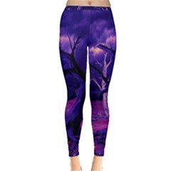 Forest Night Heaven Cloud Nature Inside Out Leggings by Wegoenart