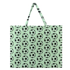 Pattern Ball Soccer Background Zipper Large Tote Bag by Wegoenart