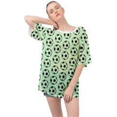 Pattern Ball Soccer Background Oversized Chiffon Top by Wegoenart