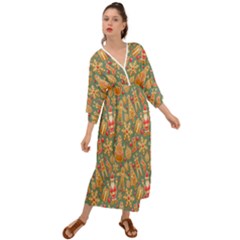 Pattern-santa Grecian Style  Maxi Dress by nateshop