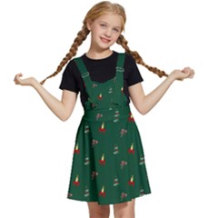 Christmas Background Green Pattern Kids  Apron Dress by Ravend