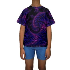 Fractal Mandelbrot Abstract Background Pattern Kids  Short Sleeve Swimwear by danenraven