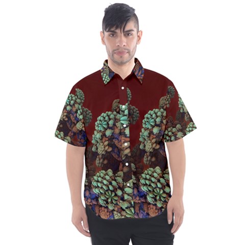 Art 3d Mandelbulb Mandelbrot Fractal Graphic Men s Short Sleeve Shirt by danenraven