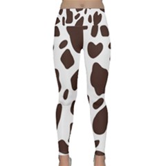 Cow Spots Brown White Lightweight Velour Classic Yoga Leggings by ConteMonfrey