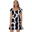 Cow black and white spots Short Sleeve Tiered Mini Dress View1