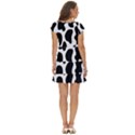 Cow black and white spots Short Sleeve Tiered Mini Dress View4