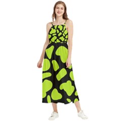 Neon Green Cow Spots Boho Sleeveless Summer Dress by ConteMonfrey