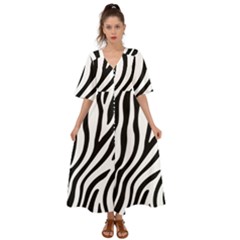 Zebra Vibes Animal Print Kimono Sleeve Boho Dress by ConteMonfrey