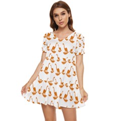 Friends Dinosaurs Tiered Short Sleeve Babydoll Dress by ConteMonfrey