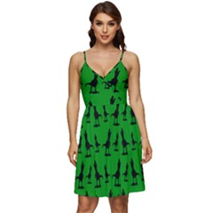 Green Dinos V-neck Pocket Summer Dress  by ConteMonfrey