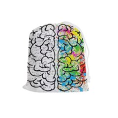 Brain Mind Psychology Idea Drawing Drawstring Pouch (large) by Wegoenart