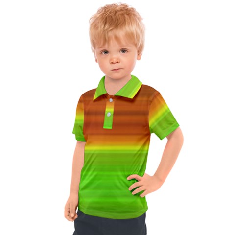 Orange And Green Blur Abstract Print Kids  Polo Tee by dflcprintsclothing