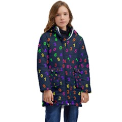 Number Digit Learning Education Kid s Hooded Longline Puffer Jacket by Wegoenart